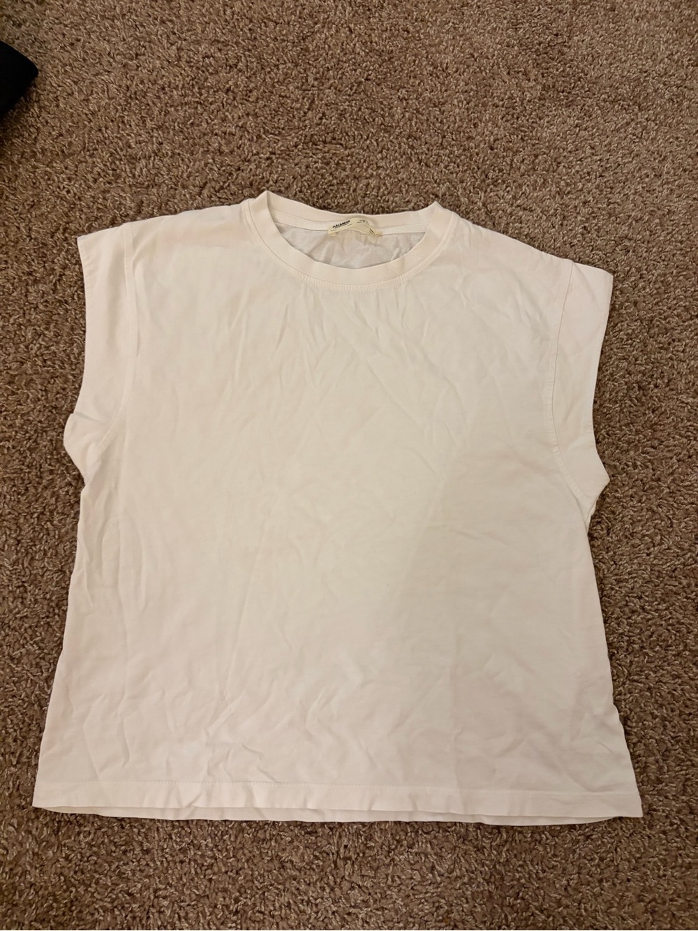 Pull&Bear White Sleeveless Crewneck Tank Top